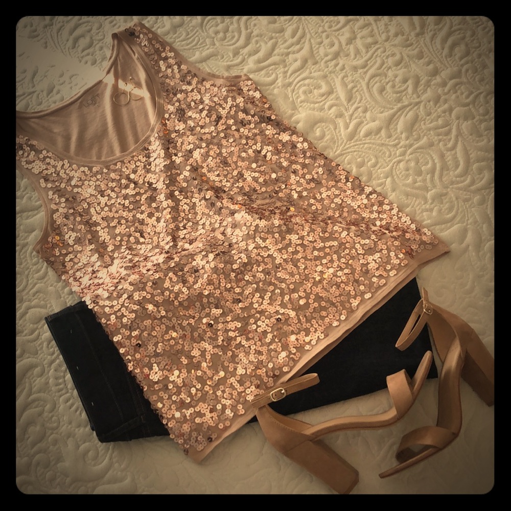 Ann Taylor Loft Sequined Top